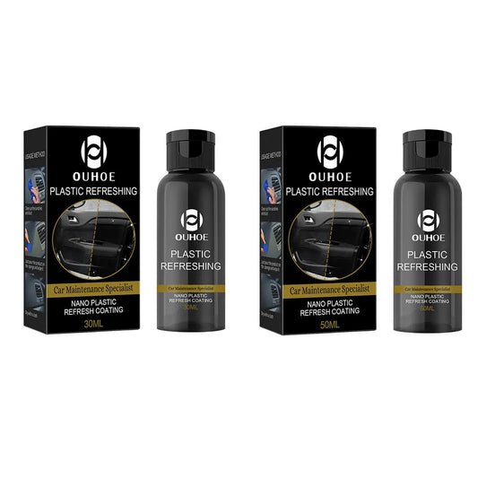 PlastiShine™ Plastic Refreshing Coating Kit Waterproof Refurbish Cleaning Cleaner with Sponge Brush and Wipe for Automotive Interior Cleaning