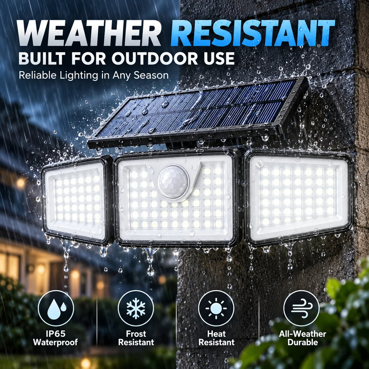 3-Head_SolarLight™️ Solar Motion Sensor LED Light
