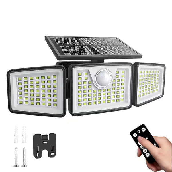 3-Head_SolarLight™️ Solar Motion Sensor LED Light