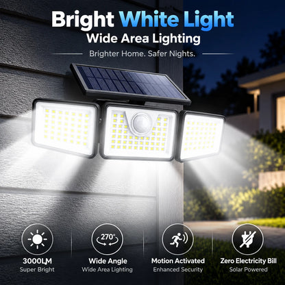 3-Head_SolarLight™️ Solar Motion Sensor LED Light