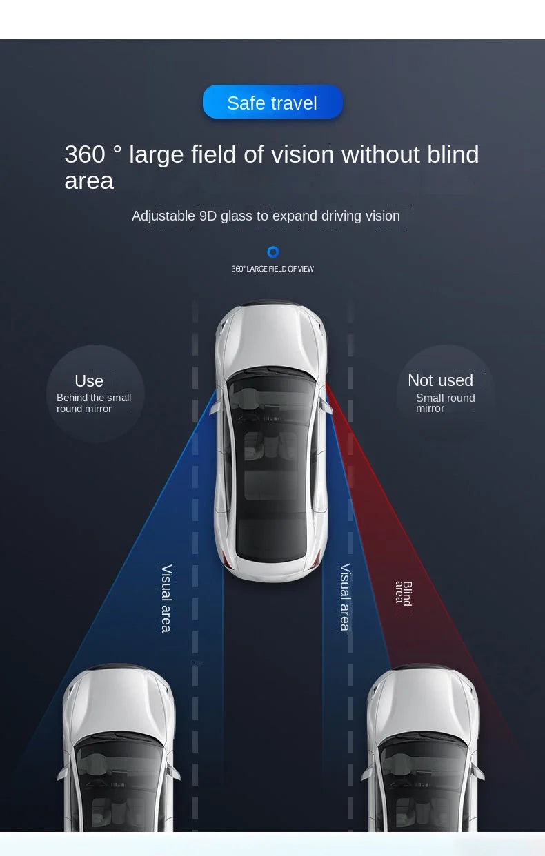 ClearView™ Car Blind Spot Rear View Mirror Wide Angle 360 Degree Adjustable Small Round Mirror Car Reverse Auxiliary Rearview Convex Mirror