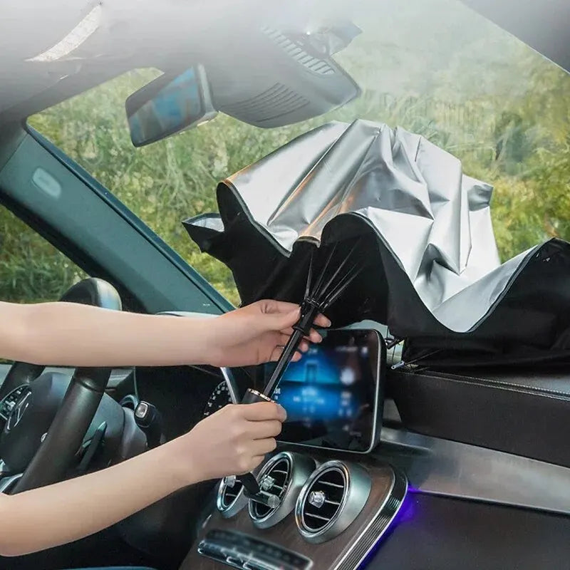 AutoShadeX™ Car Sunshade Umbrella Windshield Folding Front Parasol Umbrella Type Sun Shade for Car Window Summer Sun Protection Accessories