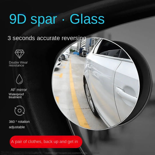 ClearView™ Car Blind Spot Rear View Mirror Wide Angle 360 Degree Adjustable Small Round Mirror Car Reverse Auxiliary Rearview Convex Mirror