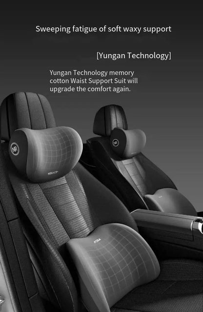 NeckEase™ Car Memory Foam Neck Pillow Protection Lumbar Backrest Cushion Lumbar Cushion Car Headrest Cushion