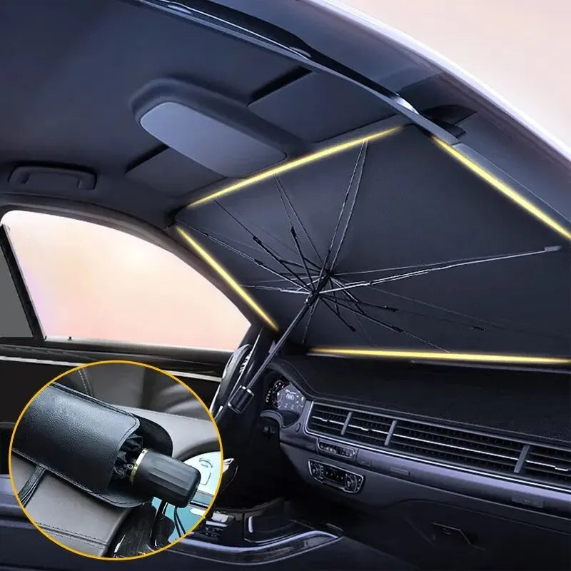 AutoShadeX™ Car Sunshade Umbrella Windshield Folding Front Parasol Umbrella Type Sun Shade for Car Window Summer Sun Protection Accessories