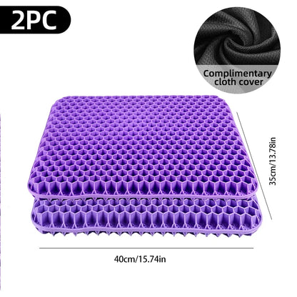 CoolGelComfortSeat™ Gel Seat Cushion Summer Breathable Honeycomb Design For Pressure Relief Back Tailbone Pain - Home Office Wheelchair Chair Cars