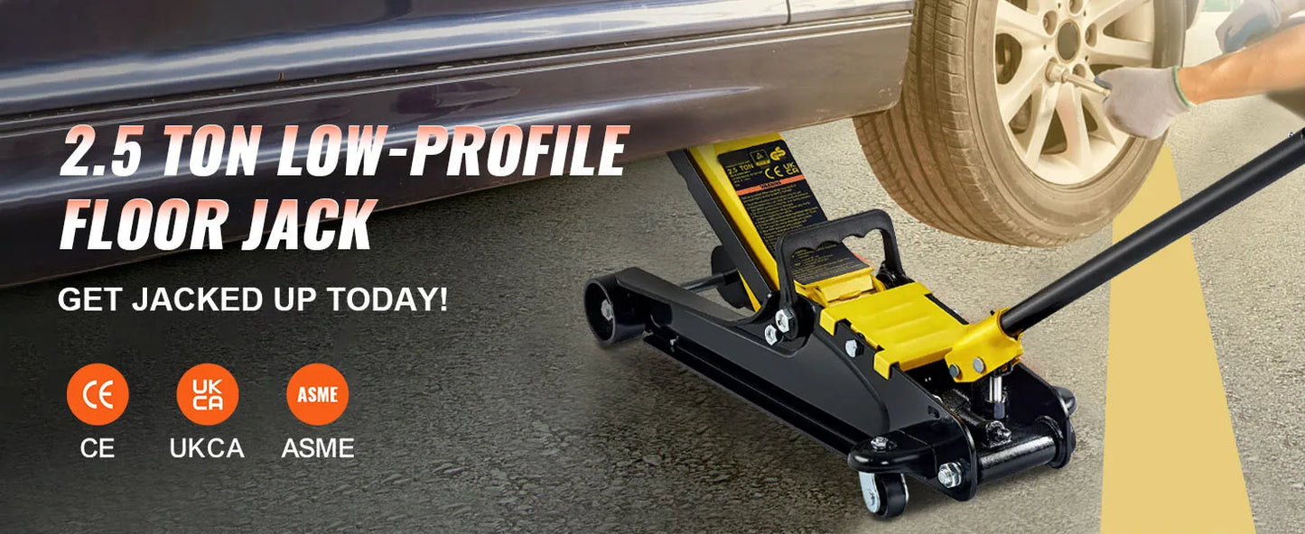 PowerJack™️ SucceBuy 2.5T Floor Hydraulic Jack Pneumatic Low Profile Floor Jack Heavy-Duty Steel Floor Jacks with Single Piston Lift Pump