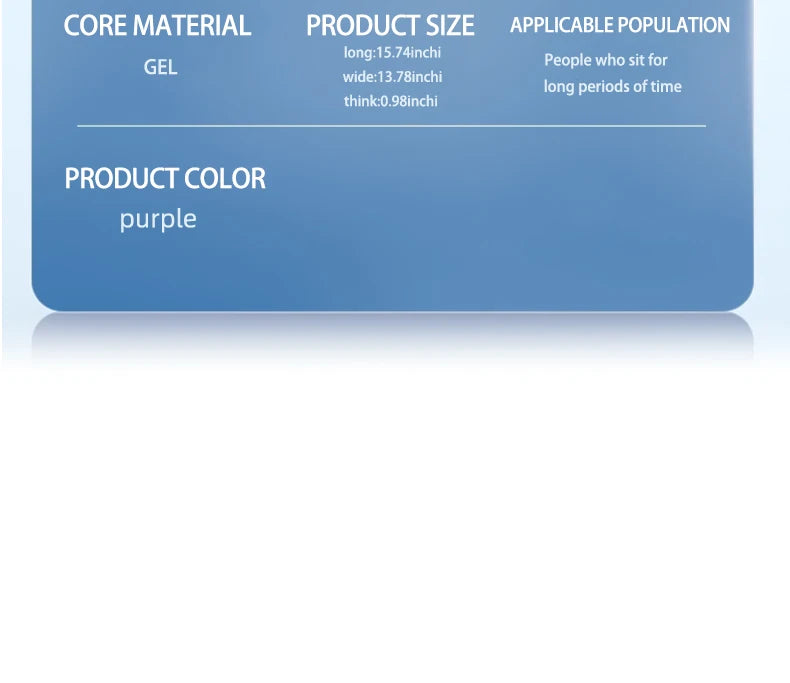 CoolGelComfortSeat™ Gel Seat Cushion Summer Breathable Honeycomb Design For Pressure Relief Back Tailbone Pain - Home Office Wheelchair Chair Cars