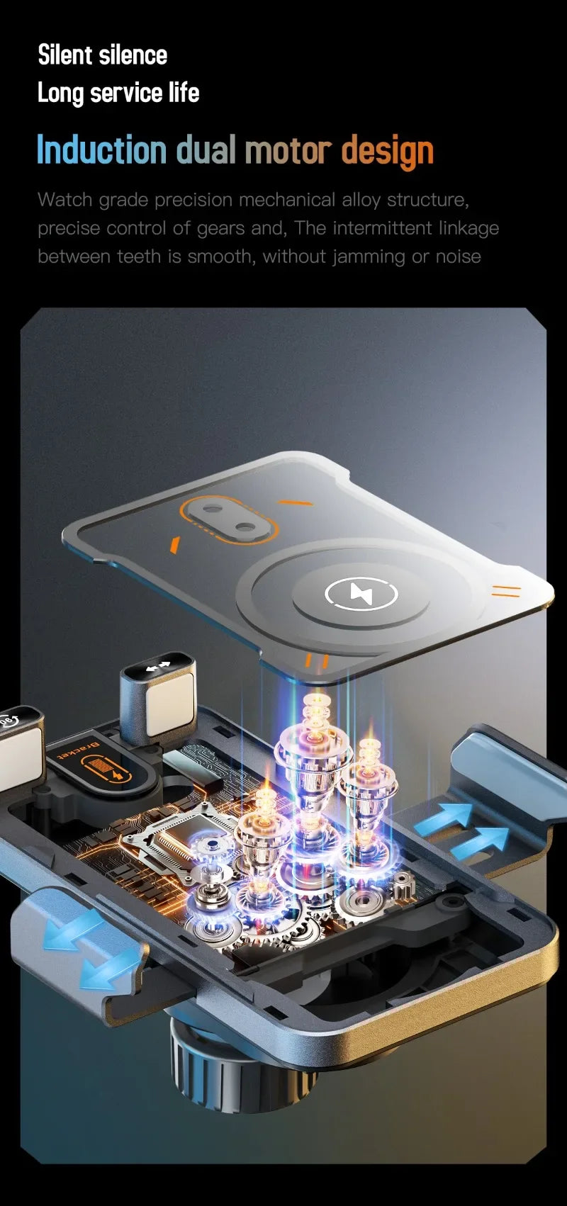 AutoRotateChargeGrip™ Auto Clamping 15W Wireless Car Charger Adapter Super Fast Charging Air Vent Phone Holder for IPhone 17 16 15 Pro Max for Samsung