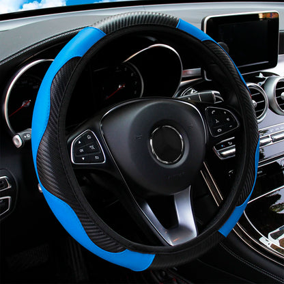 SportyDrive™ Fiber Leather Car Steering Wheel Cover without Inner Ring Suitable for 14.5-15 Inches of Automotive Supplies