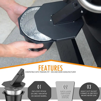 NeoBin™️ Drip Bucket With Grease Trap Funnel And Disposable Foil Liners, Large Capacity Grease Bucket Grease Catcher For BBQ & Picnic