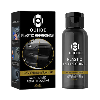 PlastiShine™ Plastic Refreshing Coating Kit Waterproof Refurbish Cleaning Cleaner with Sponge Brush and Wipe for Automotive Interior Cleaning