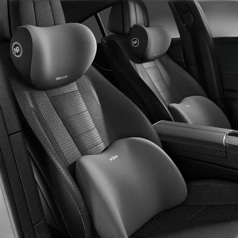 NeckEase™ Car Memory Foam Neck Pillow Protection Lumbar Backrest Cushion Lumbar Cushion Car Headrest Cushion