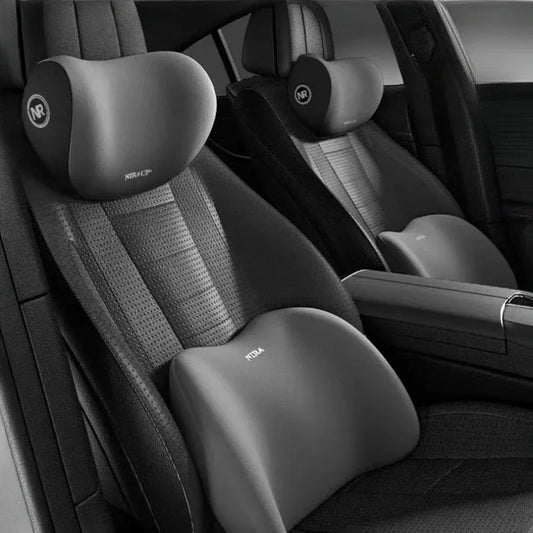 NeckEase™ Car Memory Foam Neck Pillow Protection Lumbar Backrest Cushion Lumbar Cushion Car Headrest Cushion