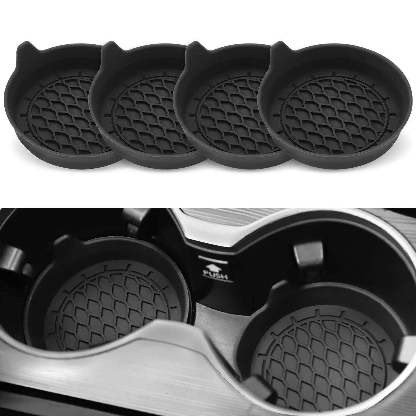 CupMate™ 2/4pcs Car Cup Holder Coaster Silicone Cup Holder Insert Universal Non-Slip Cup Holders Car Accessories Interior Silent Cup Pad