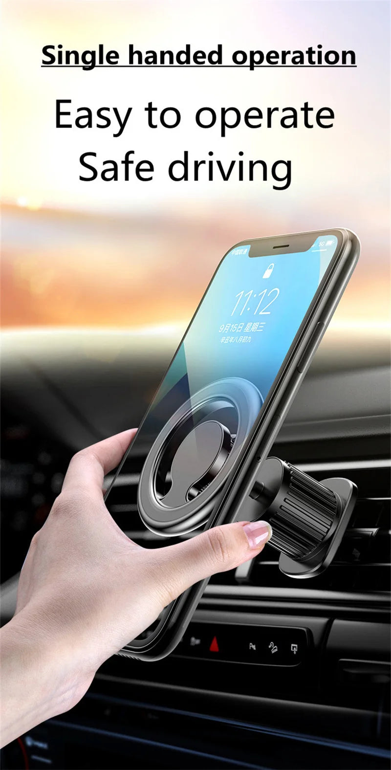 GripDrive™ Magnetic Car Phone Holder Stand Magnet Car Mount Support GPS Mobile Bracket in Car For Macsafe iPhone 15 14 13 12 Samsung Xiaomi