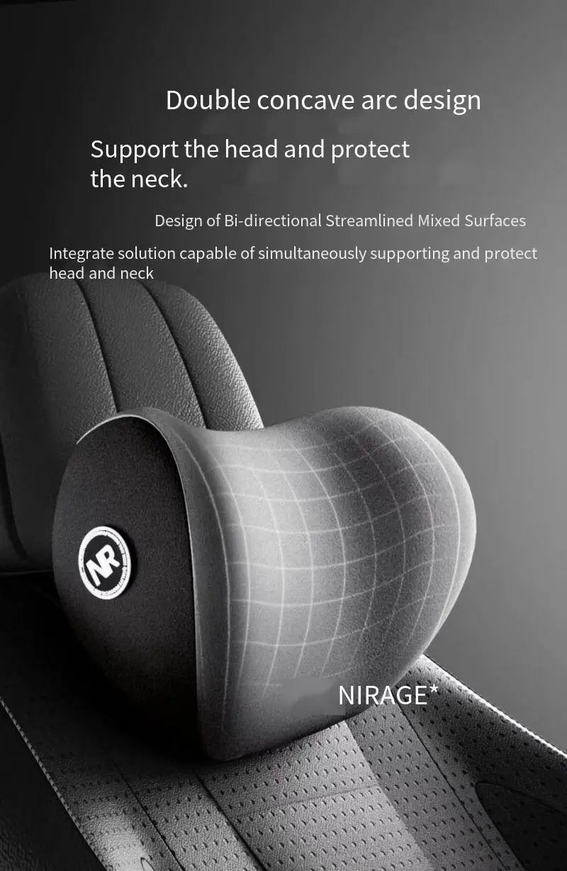 NeckEase™ Car Memory Foam Neck Pillow Protection Lumbar Backrest Cushion Lumbar Cushion Car Headrest Cushion
