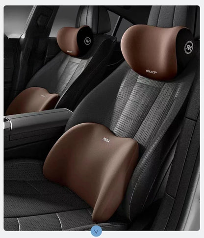 NeckEase™ Car Memory Foam Neck Pillow Protection Lumbar Backrest Cushion Lumbar Cushion Car Headrest Cushion
