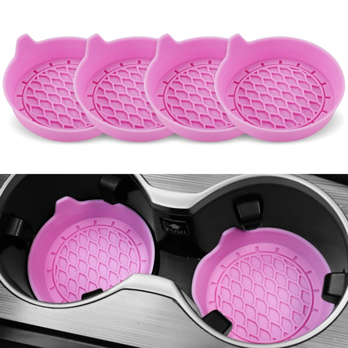 CupMate™ 2/4pcs Car Cup Holder Coaster Silicone Cup Holder Insert Universal Non-Slip Cup Holders Car Accessories Interior Silent Cup Pad