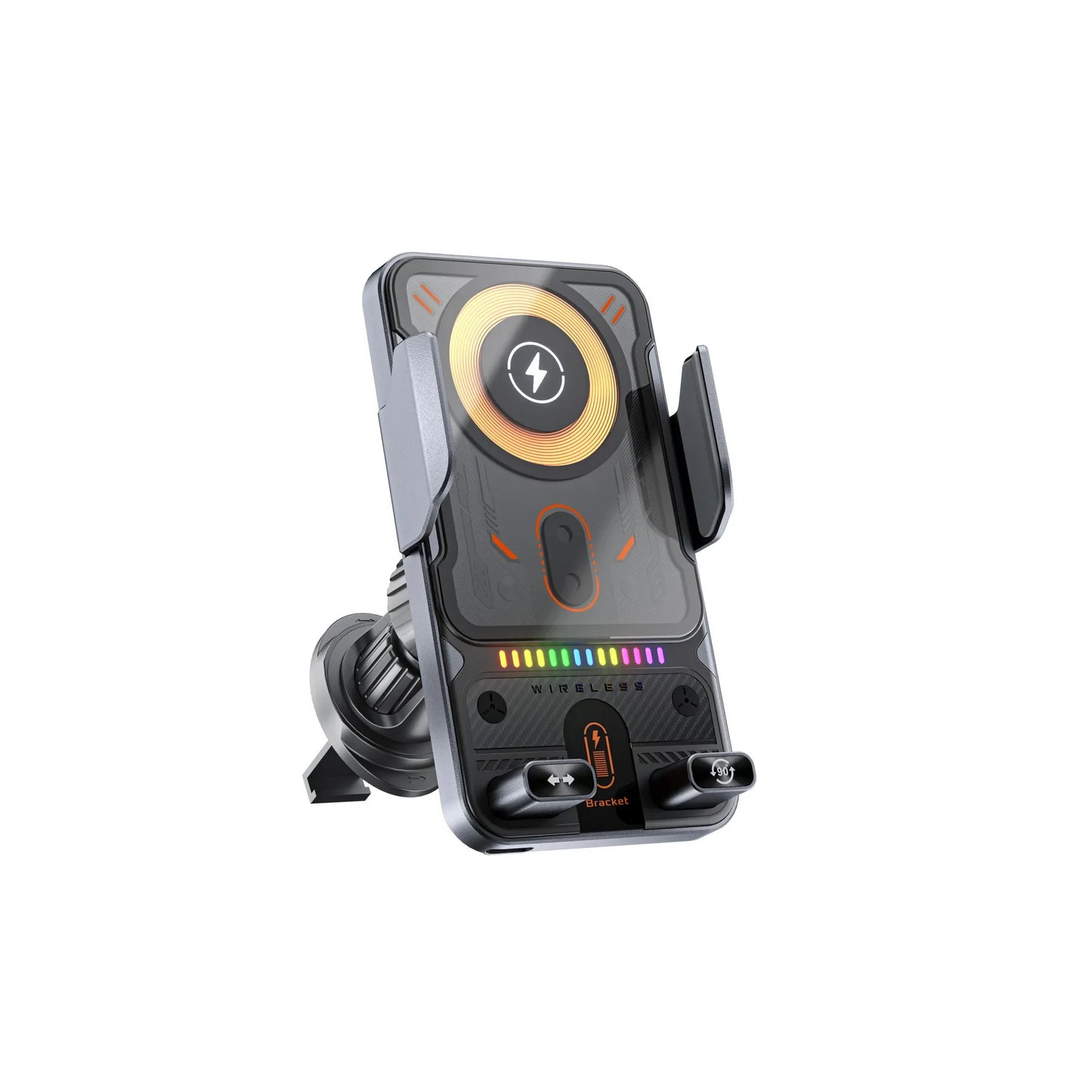 AutoRotateChargeGrip™ Auto Clamping 15W Wireless Car Charger Adapter Super Fast Charging Air Vent Phone Holder for IPhone 17 16 15 Pro Max for Samsung