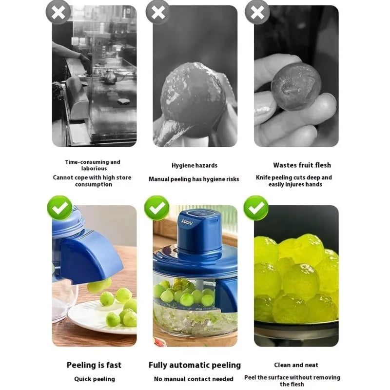 OneClick Peeler™️ Rechargeable Fruit Peeler Fruit and Vegetable Electric Peeler Peeler Suitable for Grapes, Cherry Tomatoes, Garlic, Fruit Tools