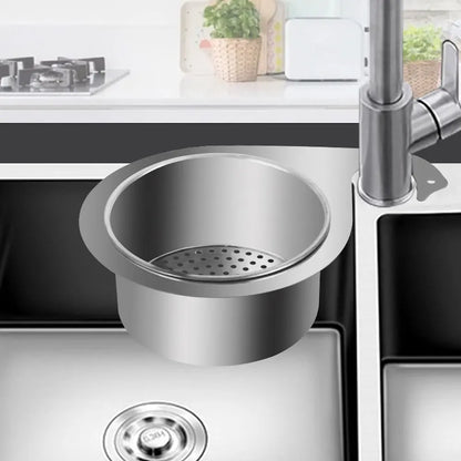 SinkNest™️ Stainless Steel Kitchen Swan Sink Strainer Basket Hanging Waste Drain Filter Basket Fruit Vegetable Drainer Sponge Rack Storage