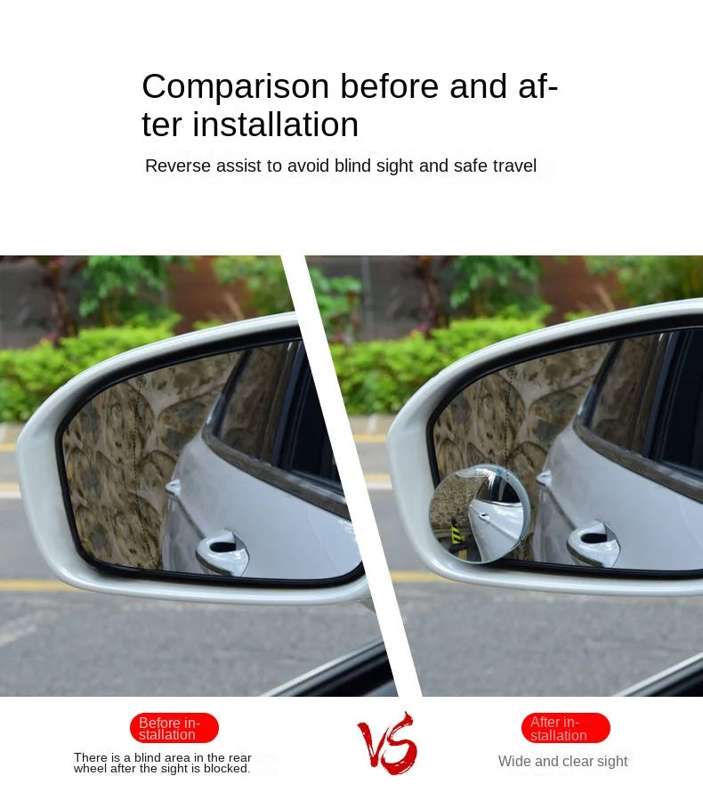 ClearView™ Car Blind Spot Rear View Mirror Wide Angle 360 Degree Adjustable Small Round Mirror Car Reverse Auxiliary Rearview Convex Mirror