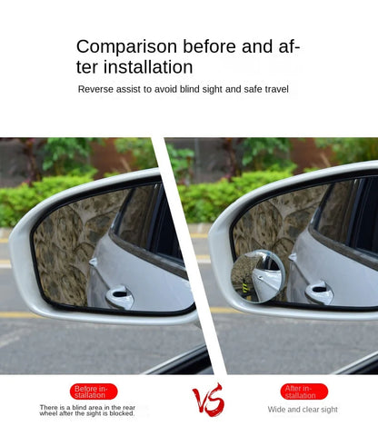 ClearView™ Car Blind Spot Rear View Mirror Wide Angle 360 Degree Adjustable Small Round Mirror Car Reverse Auxiliary Rearview Convex Mirror