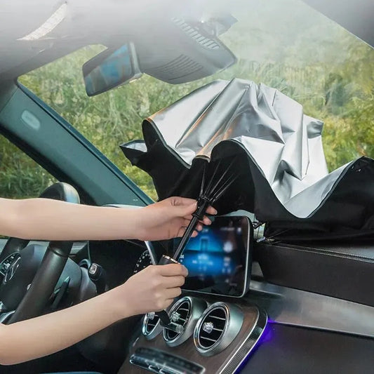 AutoShadeX™ Car Sunshade Umbrella Windshield Folding Front Parasol Umbrella Type Sun Shade for Car Window Summer Sun Protection Accessories