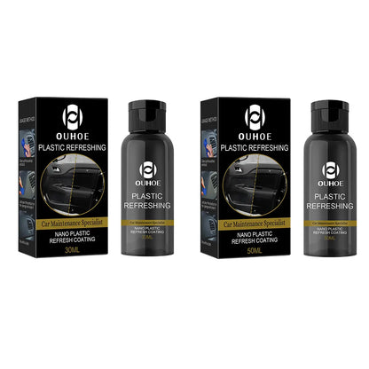 PlastiShine™ Plastic Refreshing Coating Kit Waterproof Refurbish Cleaning Cleaner with Sponge Brush and Wipe for Automotive Interior Cleaning