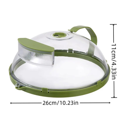 EasySteam™️ Microwave Cover for Food Clear Microwave Splatter Cover with Water Steamer and Handle 10 Inch Plate Covers Kitchen Gadgets