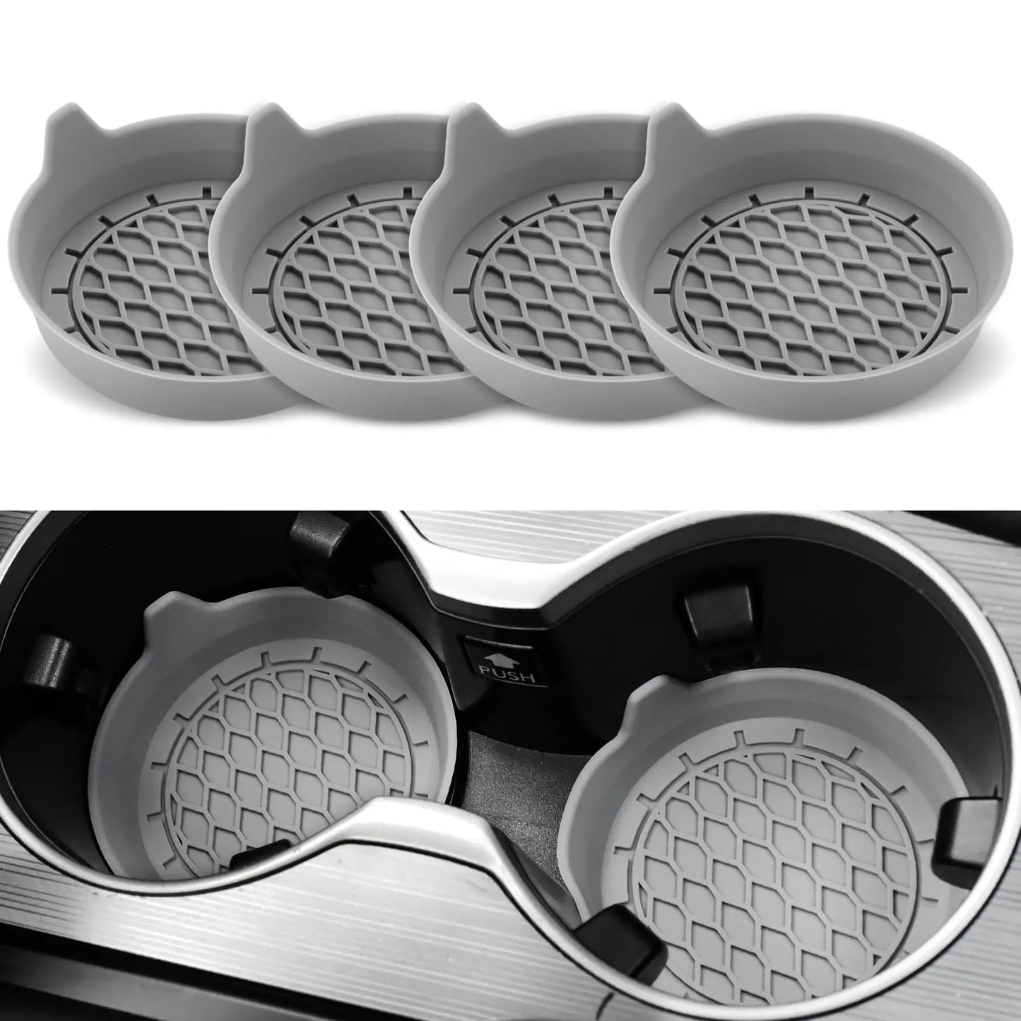 CupMate™ 2/4pcs Car Cup Holder Coaster Silicone Cup Holder Insert Universal Non-Slip Cup Holders Car Accessories Interior Silent Cup Pad