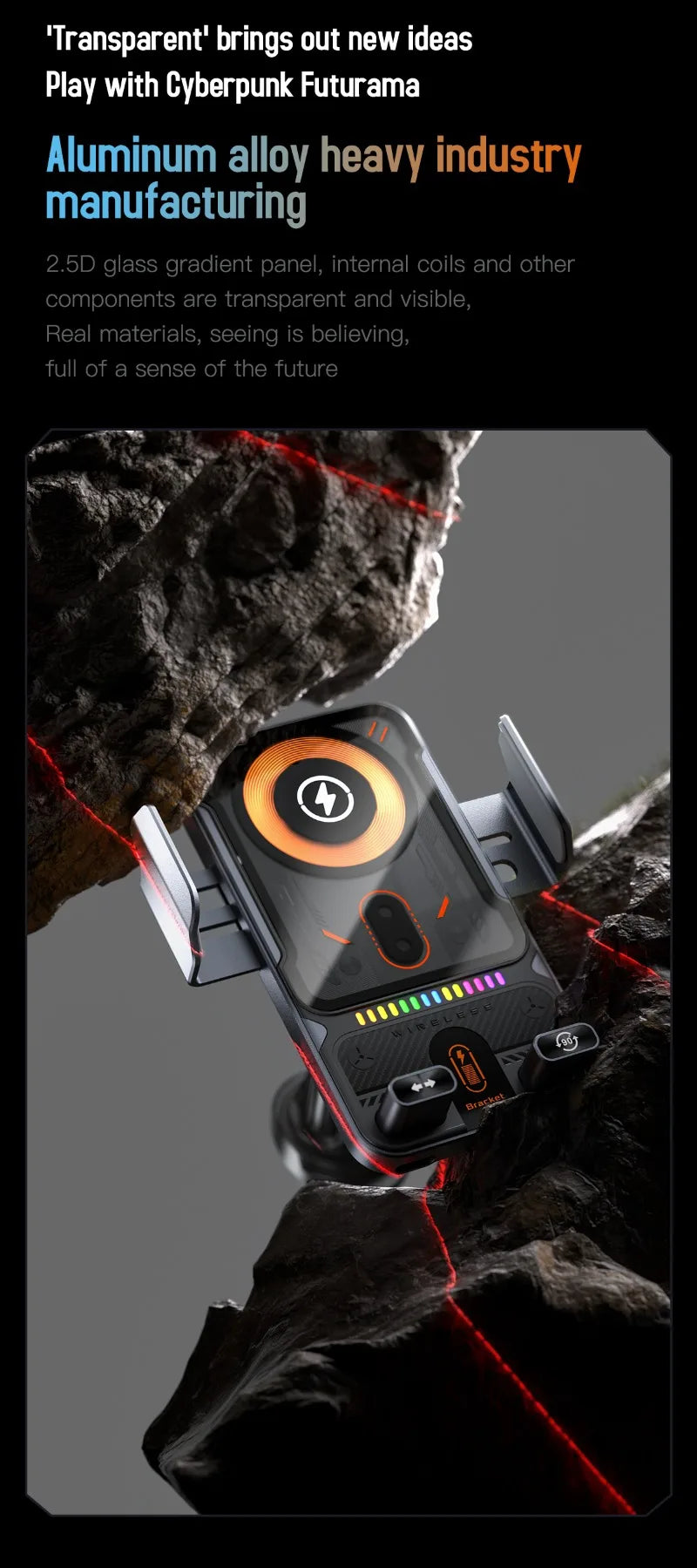 AutoRotateChargeGrip™ Auto Clamping 15W Wireless Car Charger Adapter Super Fast Charging Air Vent Phone Holder for IPhone 17 16 15 Pro Max for Samsung