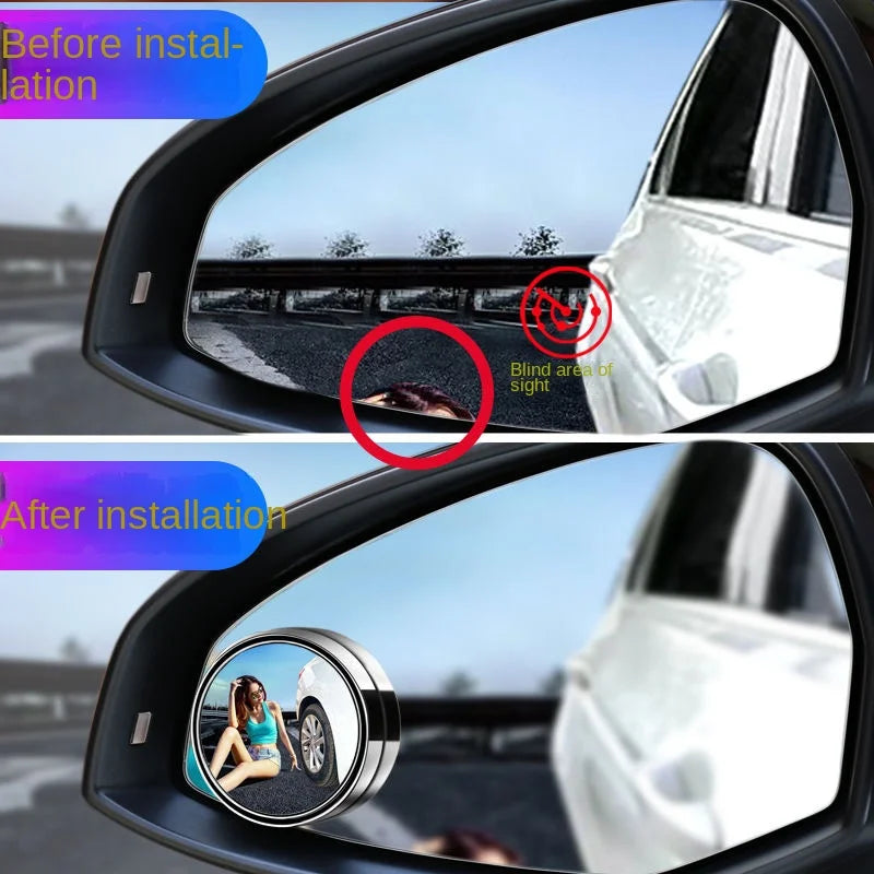 ClearView™ Car Blind Spot Rear View Mirror Wide Angle 360 Degree Adjustable Small Round Mirror Car Reverse Auxiliary Rearview Convex Mirror