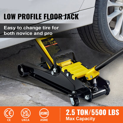 PowerJack™️ SucceBuy 2.5T Floor Hydraulic Jack Pneumatic Low Profile Floor Jack Heavy-Duty Steel Floor Jacks with Single Piston Lift Pump