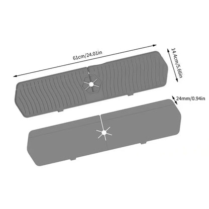 SinkShield™️  Kitchen Long Silicone Sink Faucet Mat Splash Guard for Absorbent Sink Countertop Protectors Mat Kitchen Gadgets