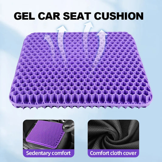 CoolGelComfortSeat™ Gel Seat Cushion Summer Breathable Honeycomb Design For Pressure Relief Back Tailbone Pain - Home Office Wheelchair Chair Cars
