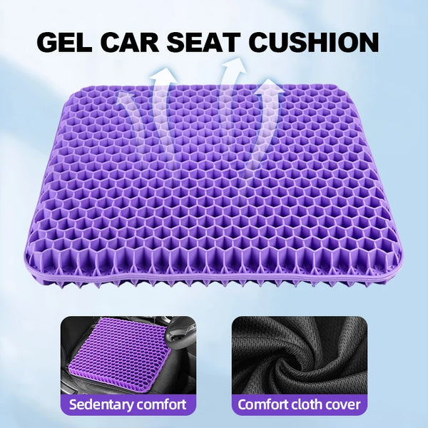 CoolGelComfortSeat™ Gel Seat Cushion Summer Breathable Honeycomb Design For Pressure Relief Back Tailbone Pain - Home Office Wheelchair Chair Cars