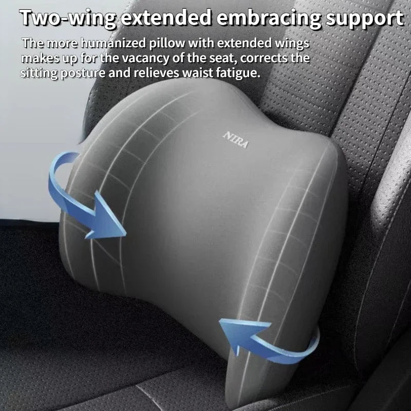 NeckEase™ Car Memory Foam Neck Pillow Protection Lumbar Backrest Cushion Lumbar Cushion Car Headrest Cushion