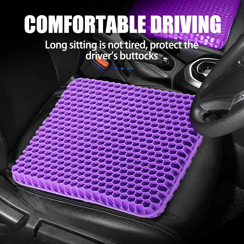 CoolGelComfortSeat™ Gel Seat Cushion Summer Breathable Honeycomb Design For Pressure Relief Back Tailbone Pain - Home Office Wheelchair Chair Cars