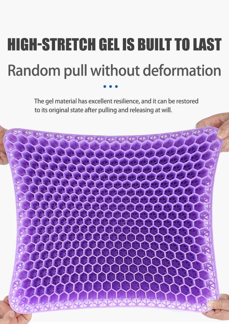 CoolGelComfortSeat™ Gel Seat Cushion Summer Breathable Honeycomb Design For Pressure Relief Back Tailbone Pain - Home Office Wheelchair Chair Cars
