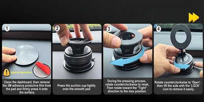 MagLock360Pro™ Magnetic Suction Cup Phone Mount for Magsafe 360° Adjustable Magnetic Car Phone Holder Pocket Size Foldable Car Mount