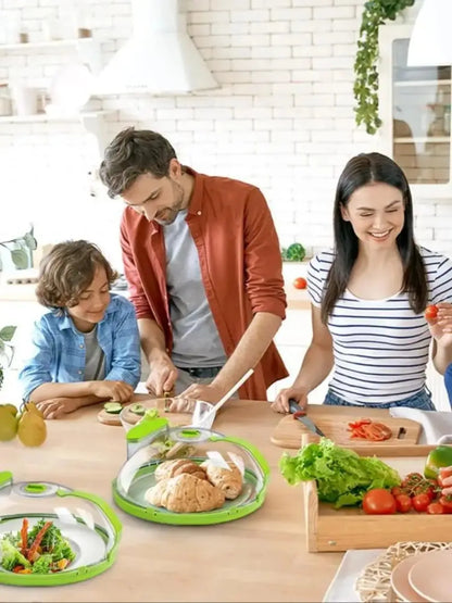 EasySteam™️ Microwave Cover for Food Clear Microwave Splatter Cover with Water Steamer and Handle 10 Inch Plate Covers Kitchen Gadgets