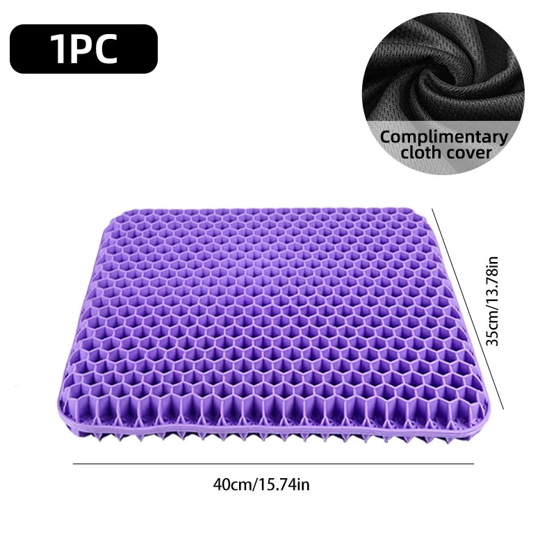 CoolGelComfortSeat™ Gel Seat Cushion Summer Breathable Honeycomb Design For Pressure Relief Back Tailbone Pain - Home Office Wheelchair Chair Cars