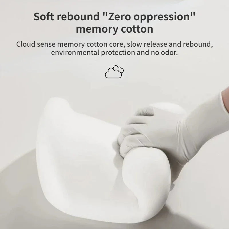 NeckEase™ Car Memory Foam Neck Pillow Protection Lumbar Backrest Cushion Lumbar Cushion Car Headrest Cushion