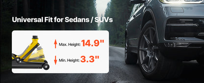 PowerJack™️ SucceBuy 2.5T Floor Hydraulic Jack Pneumatic Low Profile Floor Jack Heavy-Duty Steel Floor Jacks with Single Piston Lift Pump